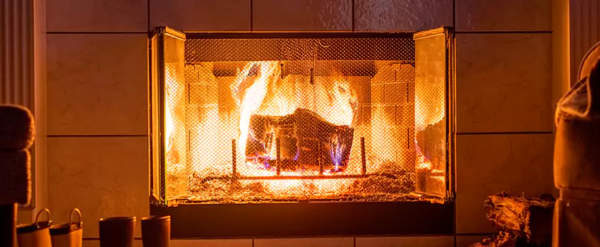 Mendota Hearth Landscape Fireplace Installation in Harrison, New York